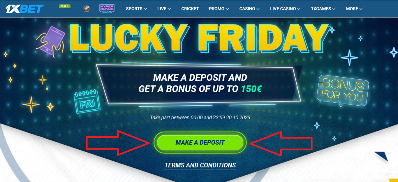 1xBet Friday Bonus Terms and Conditions